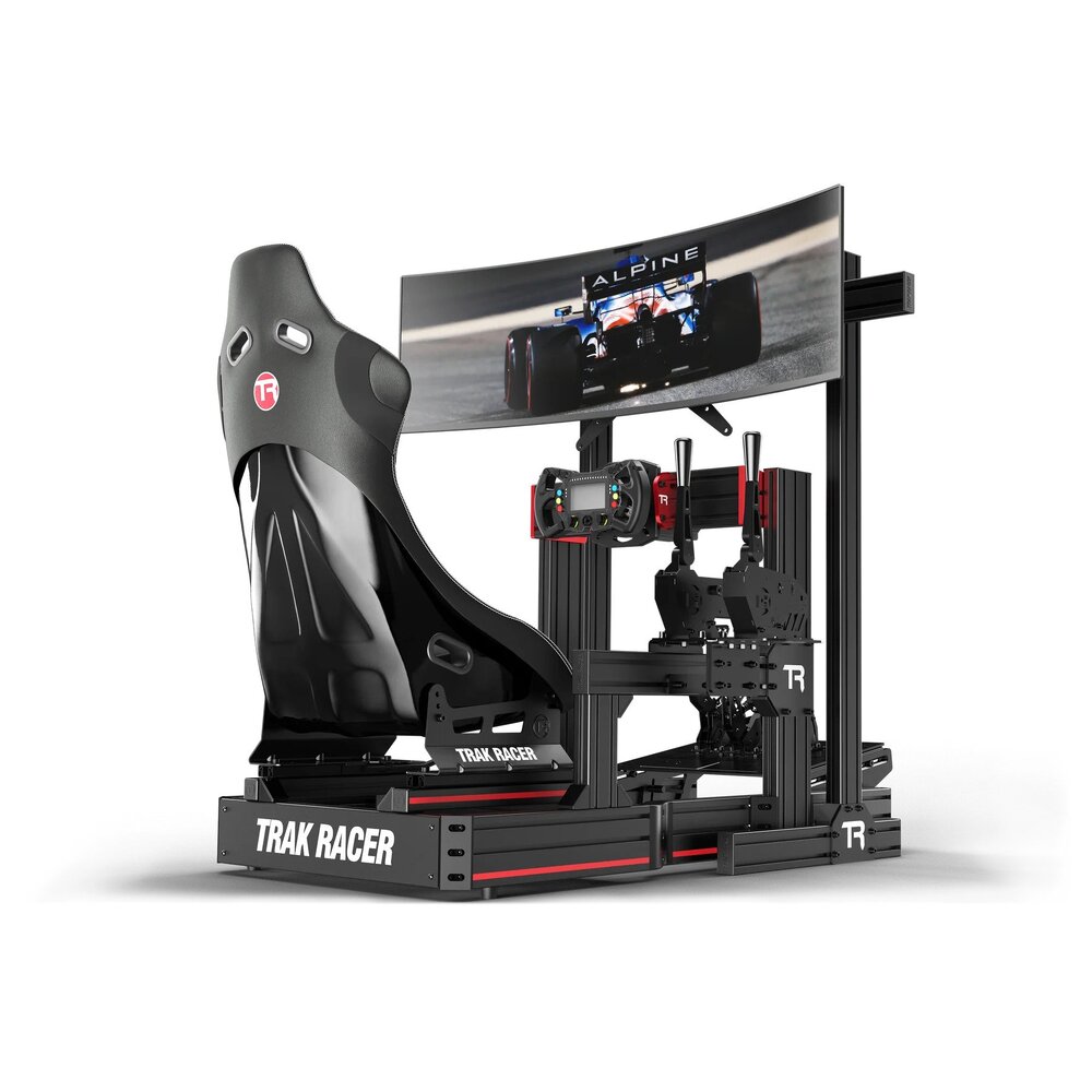 TRAK RACER Freestanding Single Monitor Stand - up to 80" - Center Profile 800mm Long | MS-FM-SML-AU