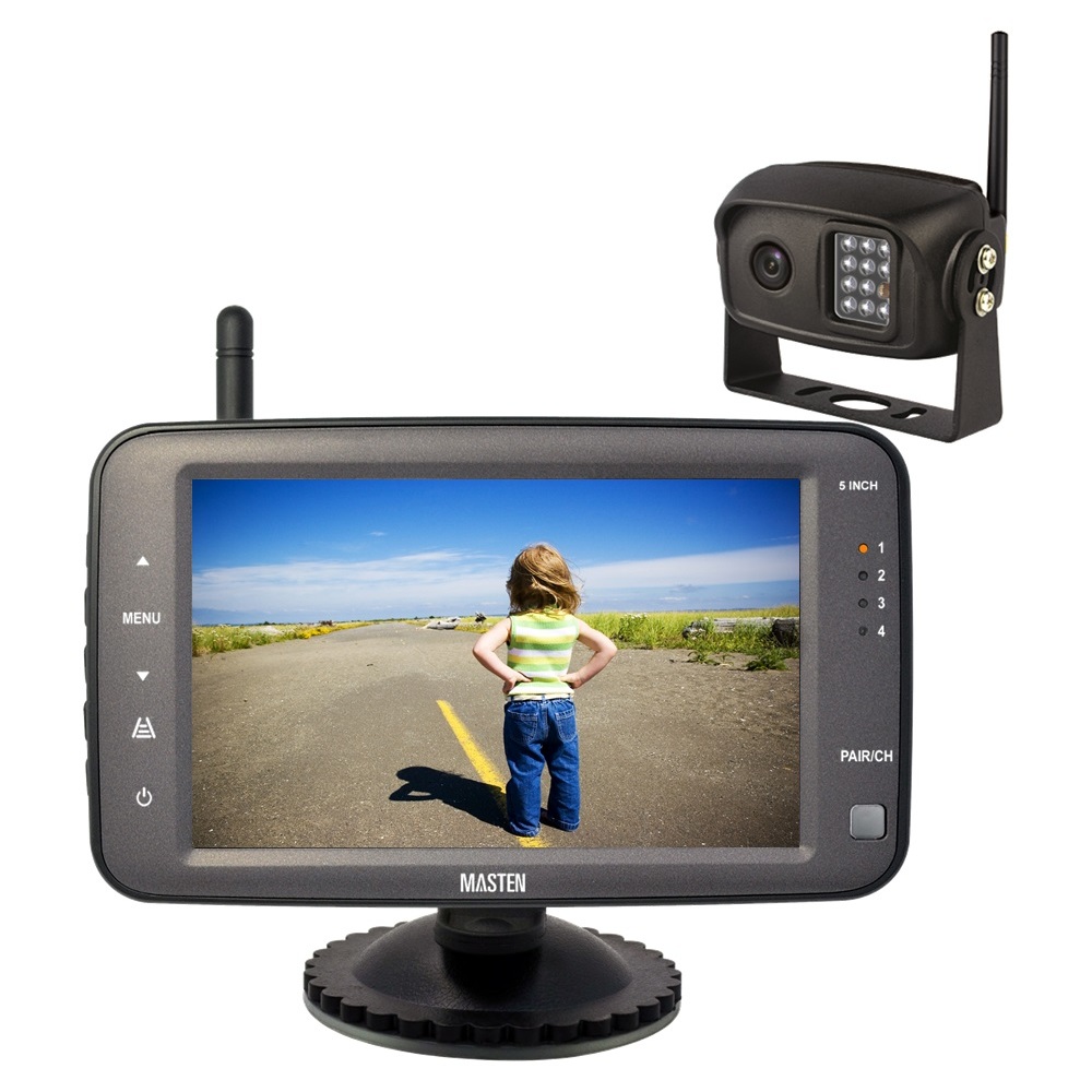  2.4GHz  HD Wireless 5" Monitor CCD Camera Reverse Rear View Car Truck Kit IR Horse Float RK-5DW-1S