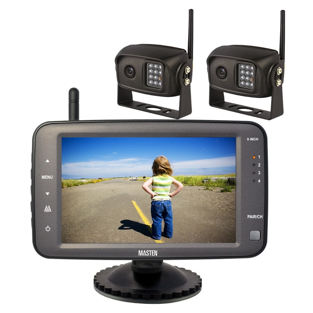 2.4GHz HD Wireless 5" Monitor & 2 CCD Camera Reverse Rear View Kit  Car Truck    Digital  Horse Float