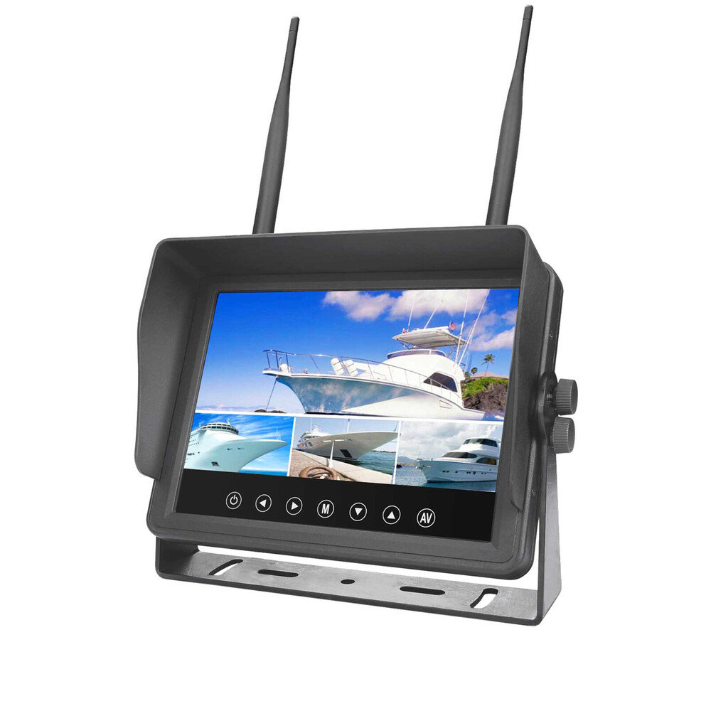Wireless Waterproof 7" Quadview Monitor+Camera Kit Rear View Car Truck Kit IR Horse Float RK-W770
