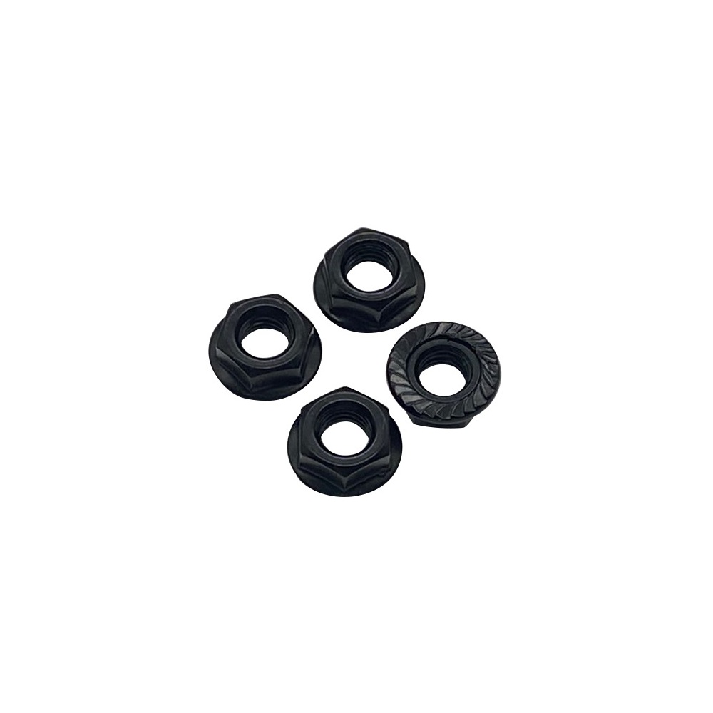 TRACK RACER M8 Flange Nuts - Set of 4 Commonly used on Pedal Mounts