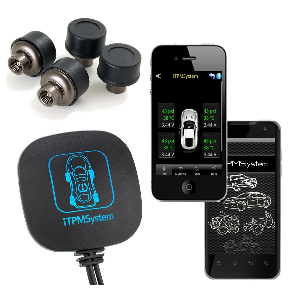 Bluetooth iTPMS Tyre Pressure Monitor System Car Motorcycle Android iPhone