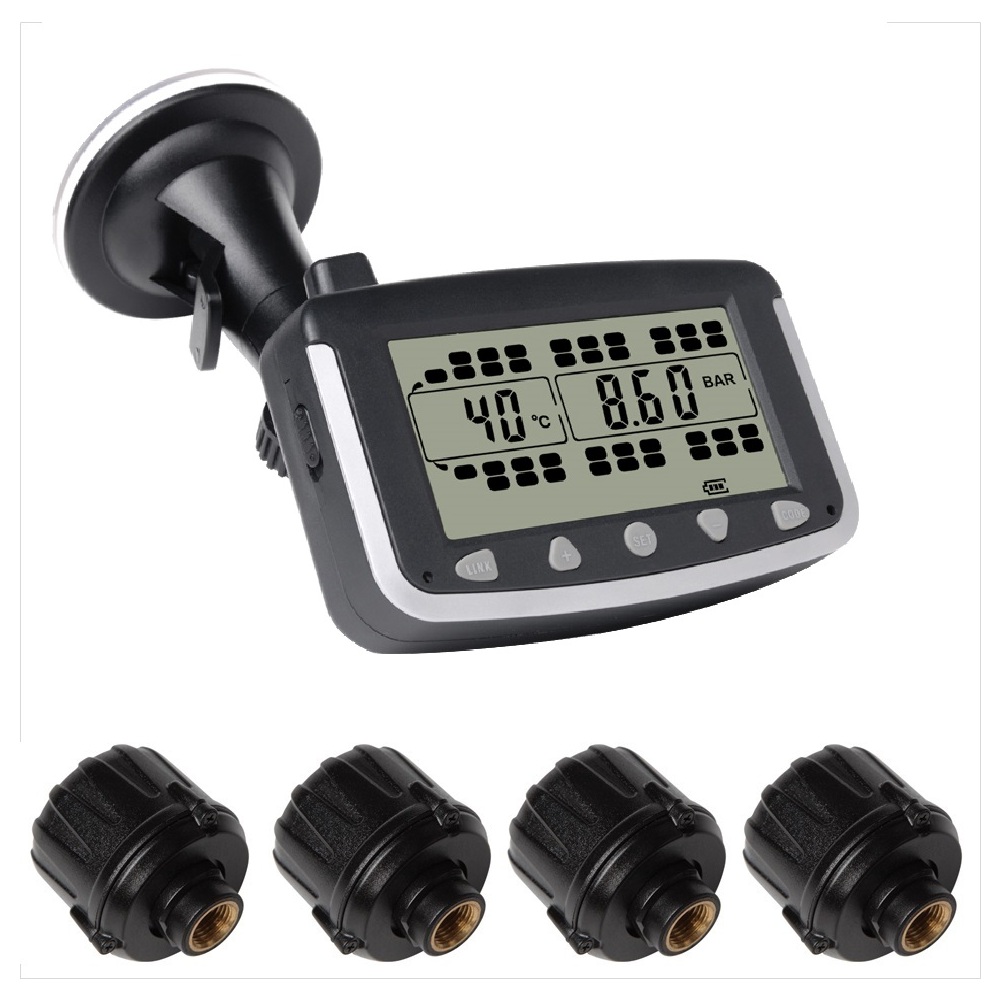Truck TPMS Tyre Pressure Monitoring System Caravan Truck RV Sensor LCD 4WD Wireless 4x4