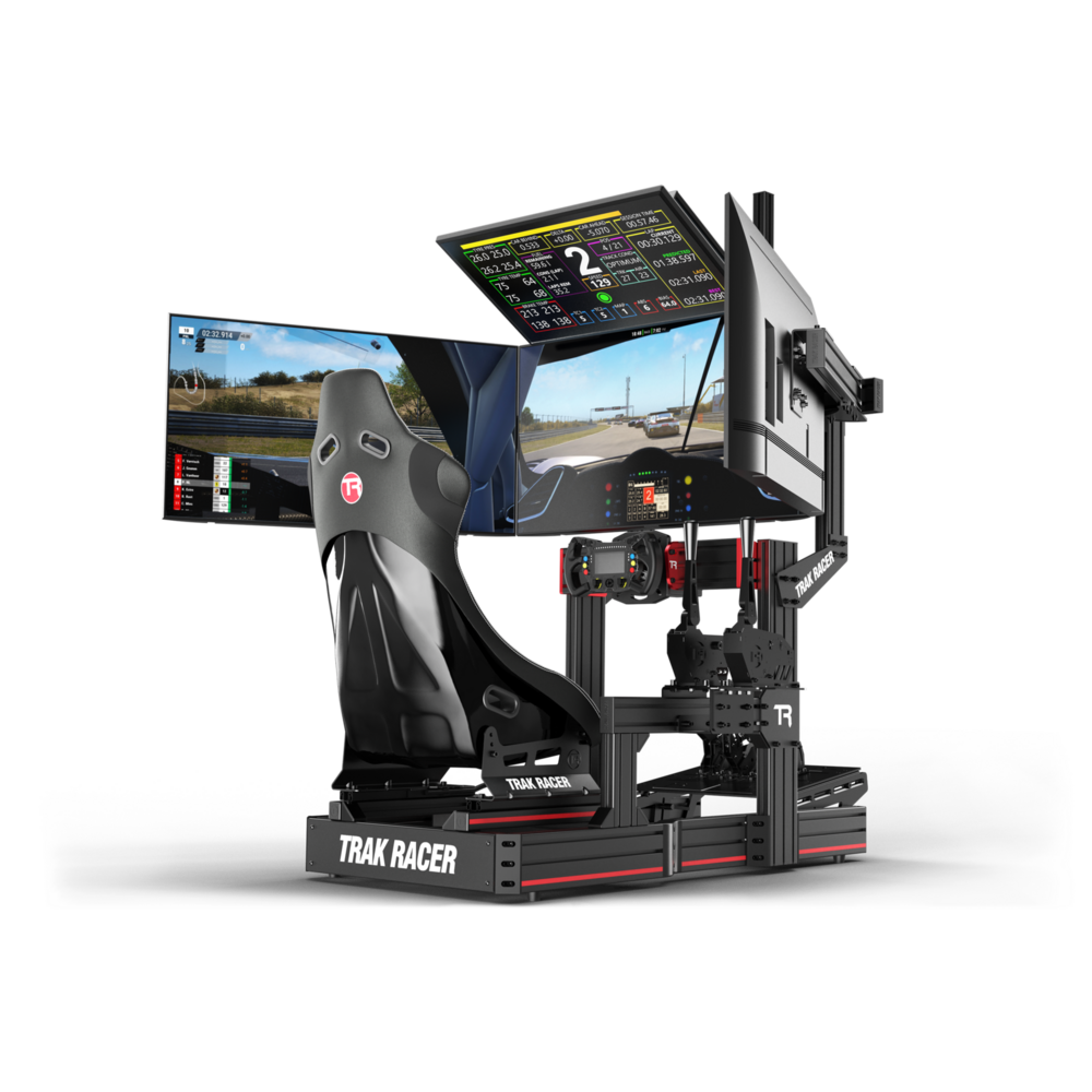 Trak Racer Black Cockpit-Mounted Monitor Stand with Quad Monitor Mounts and VESA Mounts TR80-4MCM-BLK2