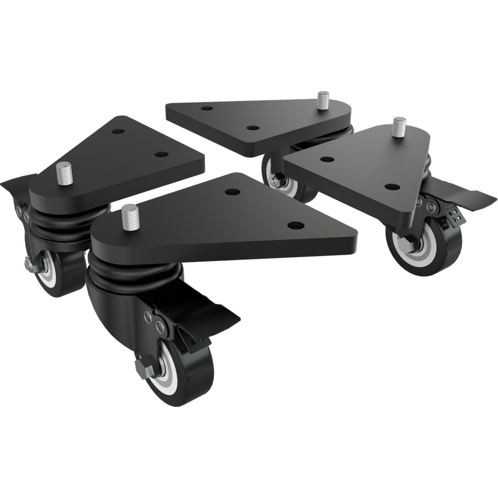 Trak Racer Castor Wheels with Brake and Mounting Brackets (Set of 4) TR80-WHEELSET3